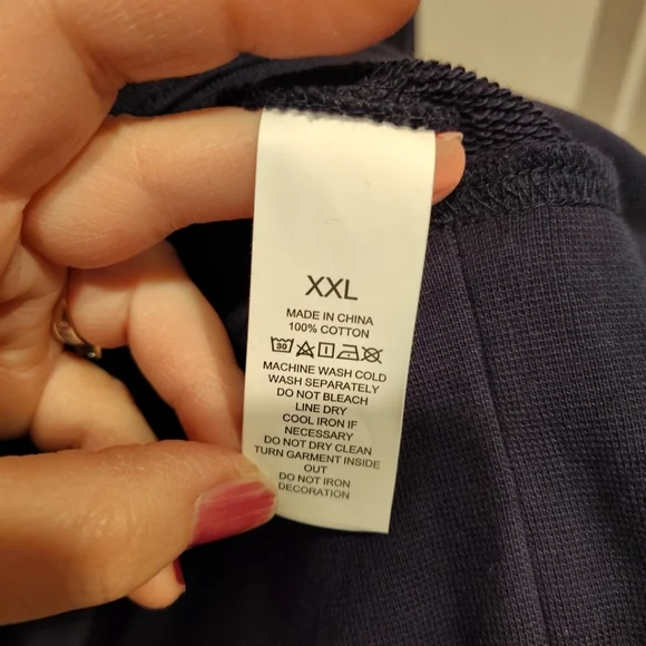 Kate Spade New York Women's Navy Ruffle Detail Graphic Logo Sweatshirt Sz XXL - Picture 4 of 6